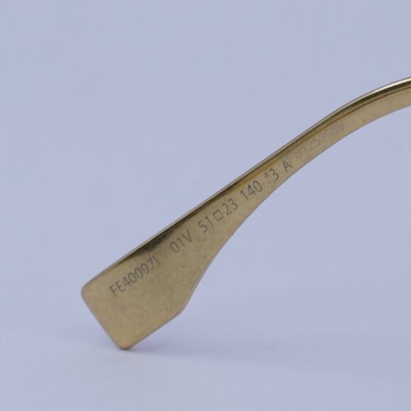 Fendi FE40097I 01V Sunglasses Black/Gold Cat Eye Frame, Blue Lenses - Picture 8 of 10